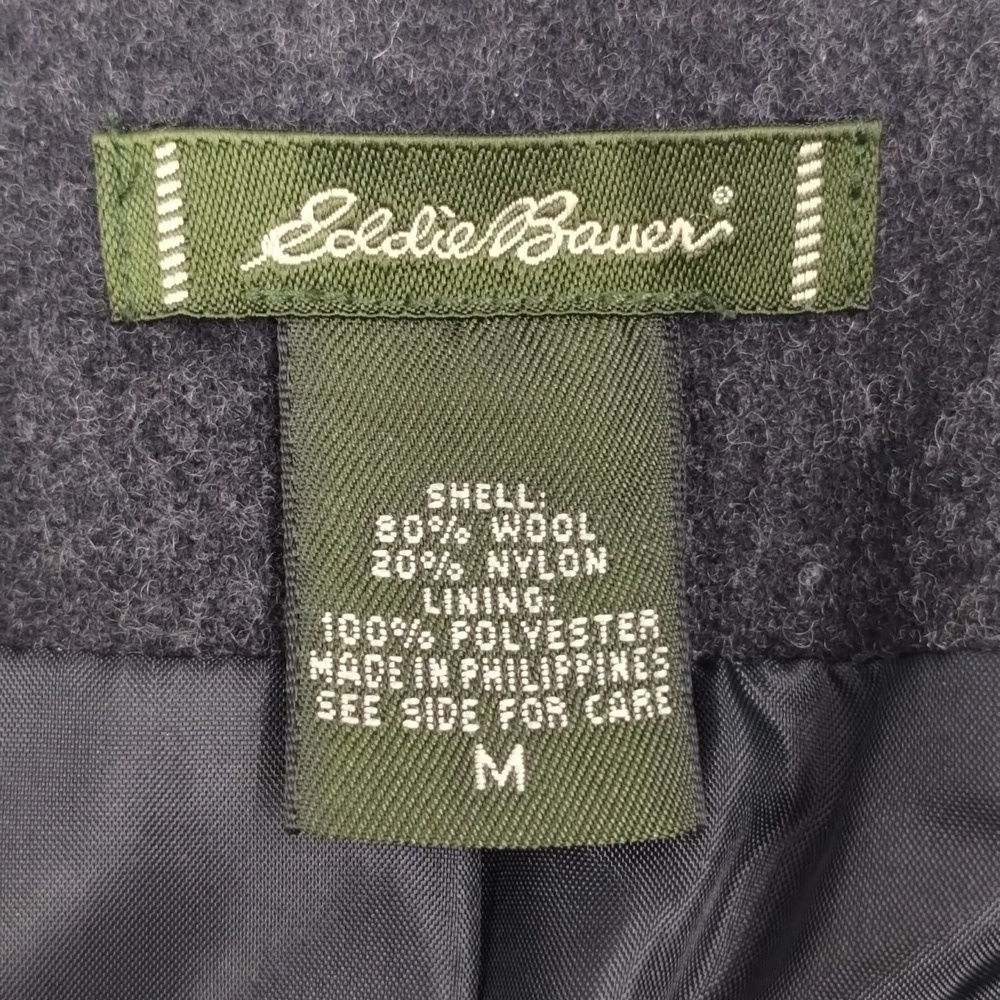 Eddie Bauer women's medium wool blazer/jacket dark gray three button w/pockets - Picture 6 of 8